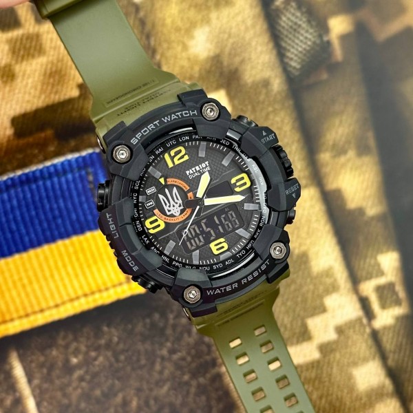 Patriot 002AGUASI Тризуб срібло Зелені + Коробка. - 1201-0079-30