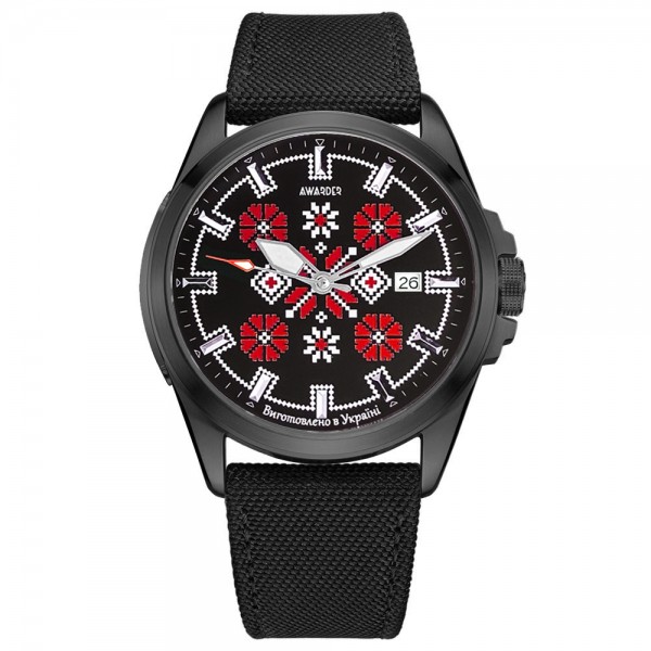 Awarder Embroidery Black-Red Black Automatic 10ATM - 1202-0008-29