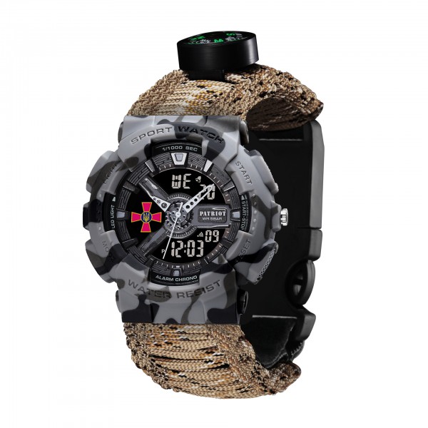 Patriot 005CMGYSU ЗСУ Сірий камуфляж Паракордовий ремінець Desert Camo + Коробка - 1201-0326-30