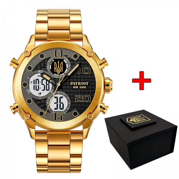 Patriot 017 Тризуб Золото Gold-Black-White Steel - 1201-0367-30