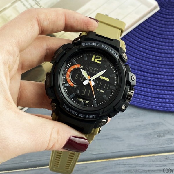 Skmei 1343 Black-Khaki Wristband - 3590136