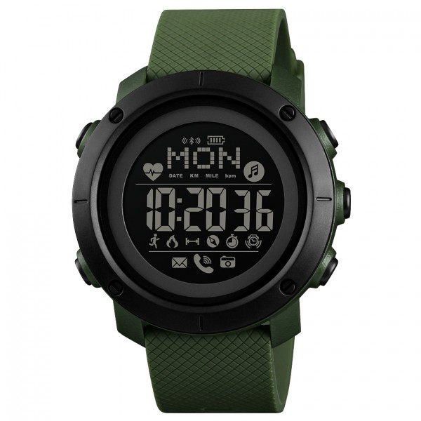 Skmei 1512AG Army Green Smart Watch + Compass - 3590146