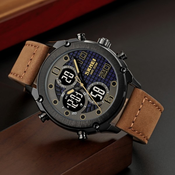 Skmei 1975LDKBNBK Dark Brown-Black Leather. - 3590876 Skmei 1975LDKBNBK Dark Brown-Black Leather. - 3590876