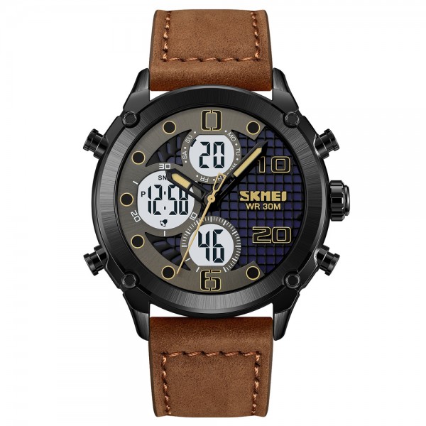 Skmei 1975LDKBNWT Dark Brown-White Leather. - 3590886