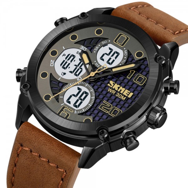 Skmei 1975LDKBNWT Dark Brown-White Leather. - 3590886