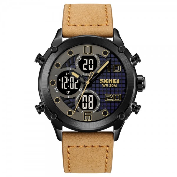 Skmei 1975LLTBNBK Light Brown-Black Leather. - 3590896