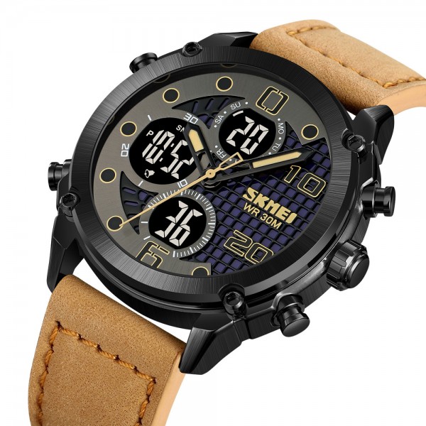 Skmei 1975LLTBNBK Light Brown-Black Leather. - 3590896