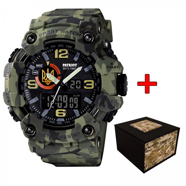 Patriot 002CMGRUAGD Тризуб золото Зелений камуфляж + Коробка. - 1201-0081-30