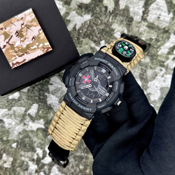 Patriot 005BKSU ЗСУ Чорні Паракордовий ремінець Khaki + Коробка - 1201-0325-30 Patriot 005BKSU ЗСУ Чорні Паракордовий ремінець Khaki + Коробка - 1201-0325-30