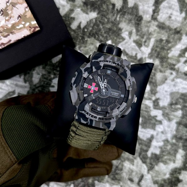 Patriot 005CMGYSU ЗСУ Сірий камуфляж Паракордовий ремінець Army Green + Коробка - 1201-0328-30 Patriot 005CMGYSU ЗСУ Сірий камуфляж Паракордовий ремінець Army Green + Коробка - 1201-0328-30