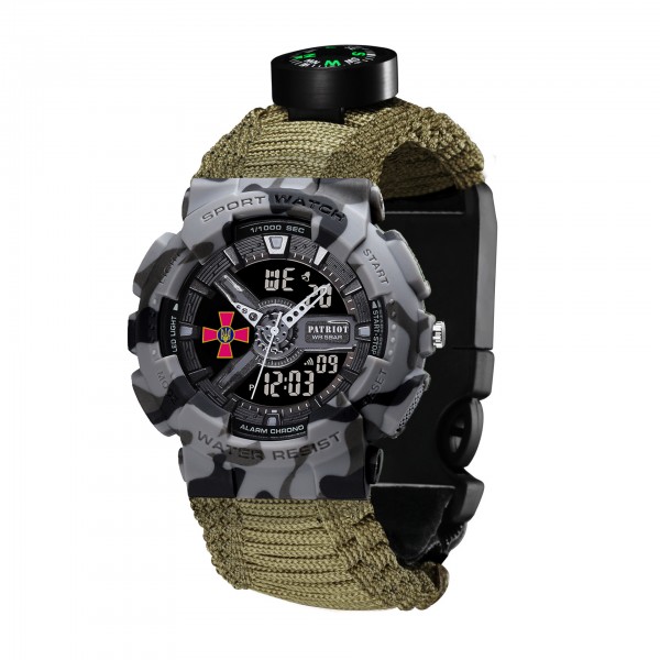 Patriot 005CMGYSU ЗСУ Сірий камуфляж Паракордовий ремінець Army Green + Коробка - 1201-0328-30 Patriot 005CMGYSU ЗСУ Сірий камуфляж Паракордовий ремінець Army Green + Коробка - 1201-0328-30