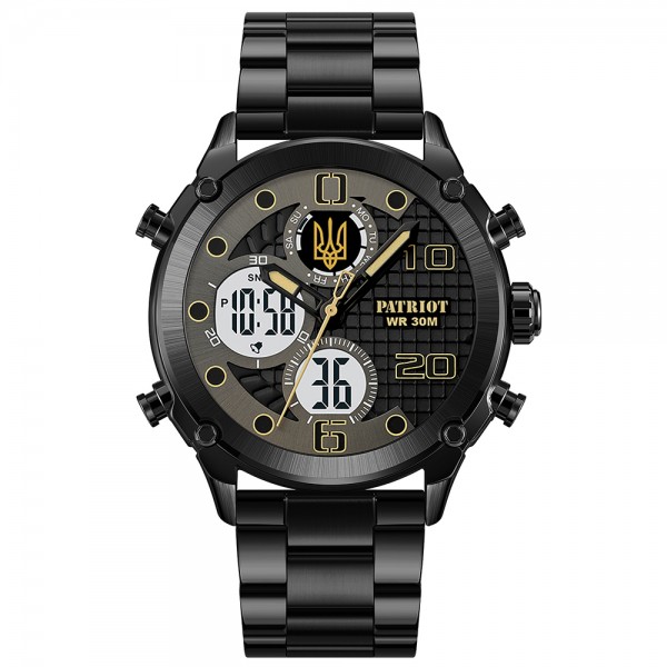 Patriot 017 Тризуб Золото Black-Black-White Steel - 1201-0369-30 Patriot 017 Тризуб Золото Black-Black-White Steel - 1201-0369-30