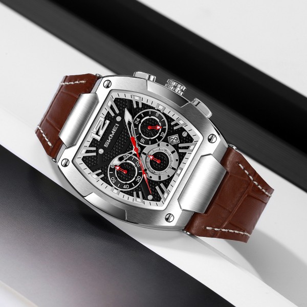 Skmei 9357SIBN Silver-Brown - 3591787