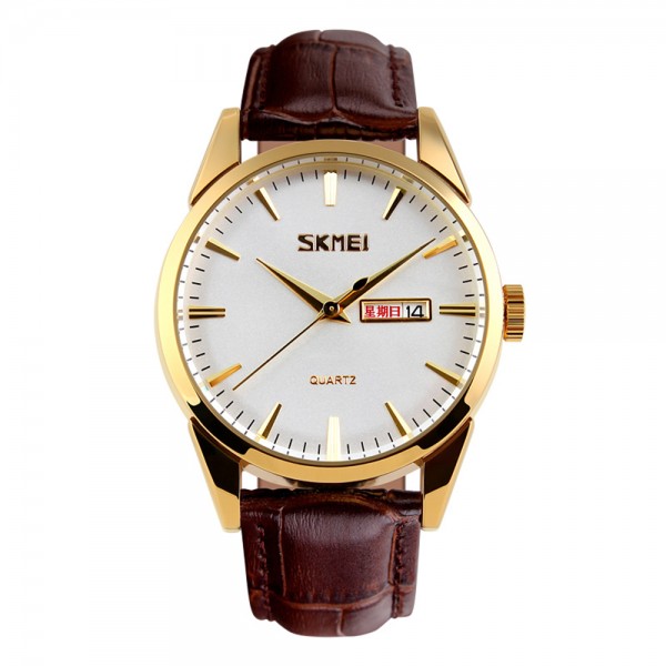 Skmei 9073GDWT-B Gold-White men - 3590567