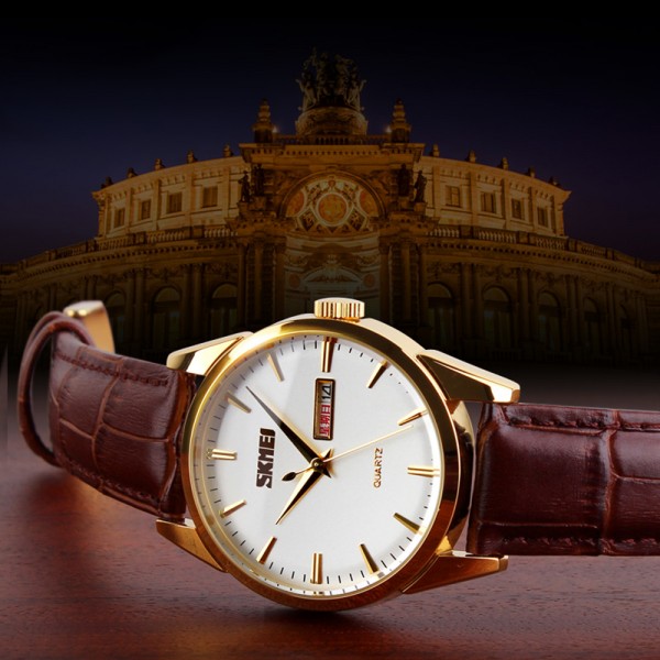 Skmei 9073GDWT-B Gold-White men - 3590567 Skmei 9073GDWT-B Gold-White men - 3590567