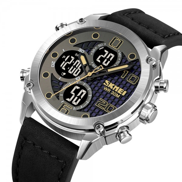 Skmei 1975LSIBK Silver-Black Leather. - 3590897 Skmei 1975LSIBK Silver-Black Leather. - 3590897