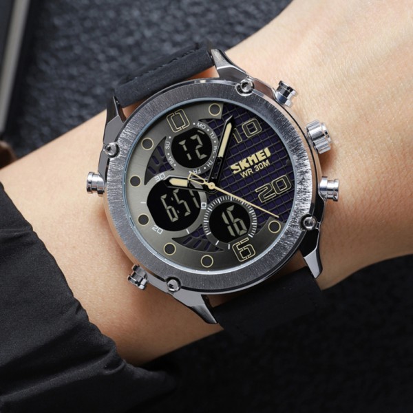 Skmei 1975LSIBK Silver-Black Leather. - 3590897 Skmei 1975LSIBK Silver-Black Leather. - 3590897