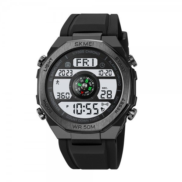 Skmei 2209BKWT Black-White STOPPED - 3591117