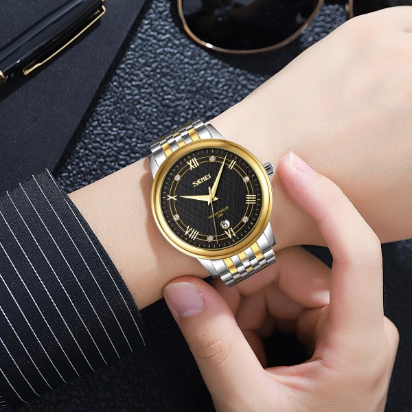 Skmei 9272TGDBK-B Gold/Silver-Black Men - 3591307 Skmei 9272TGDBK-B Gold/Silver-Black Men - 3591307