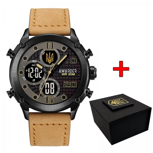 Awarder 017BKBKBR Тризуб золото Black-Black-Light Brown. - 1202-0439-29