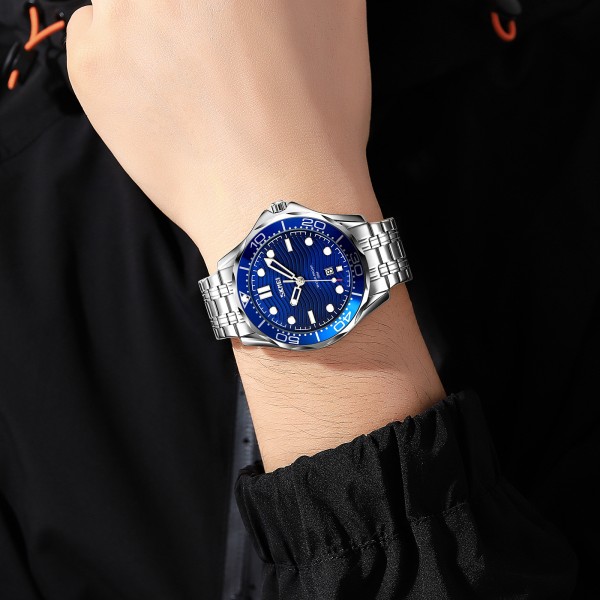 Skmei 9276SSIBU Silver-Blue Steel Strap - 3590608 Skmei 9276SSIBU Silver-Blue Steel Strap - 3590608