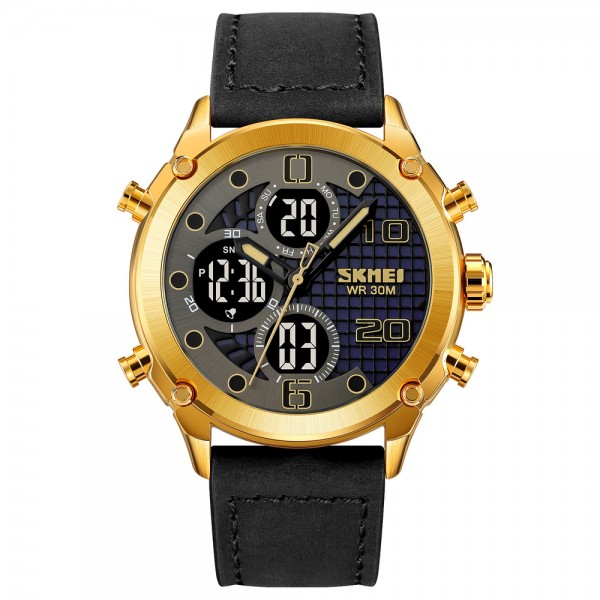 Skmei 1975LGDBK Gold-Black Leather - 3590878