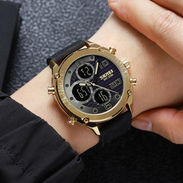 Skmei 1975LGDBK Gold-Black Leather - 3590878 Skmei 1975LGDBK Gold-Black Leather - 3590878