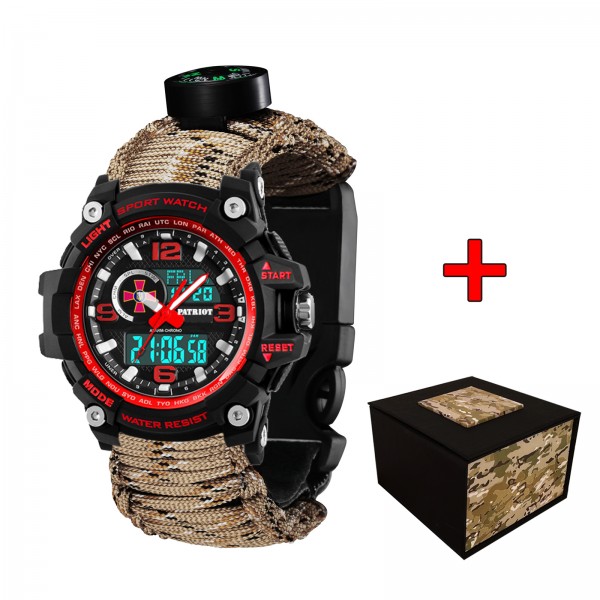 Patriot 012BKRDSU ЗСУ Чорні з червоним Паракордовий ремінець Desert Camo + Коробка - 1201-0308-30