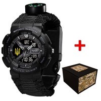 Patriot 005 Тризуб золото Black Паракордовий ремінець Black + Коробка