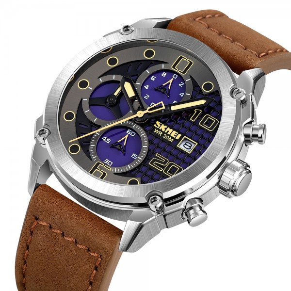 Skmei 2051SIBN Silver-Brown - 3590949