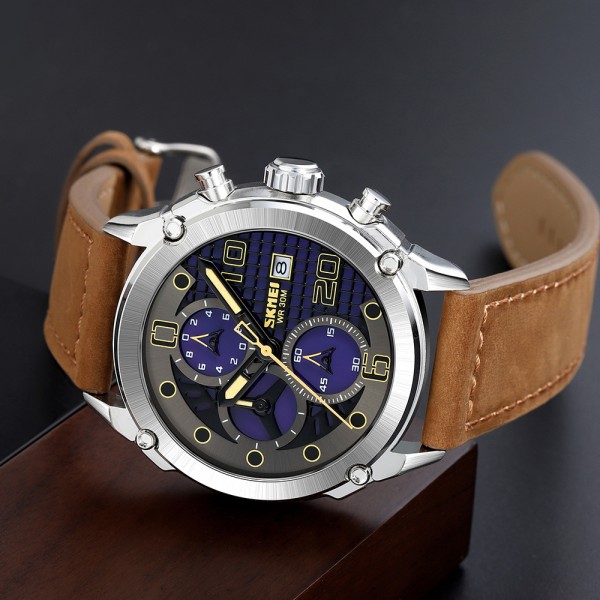 Skmei 2051SIBN Silver-Brown - 3590949