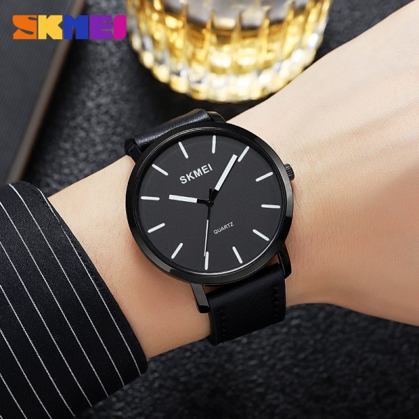 Skmei 1984LBK Black-leather belt - 3591189