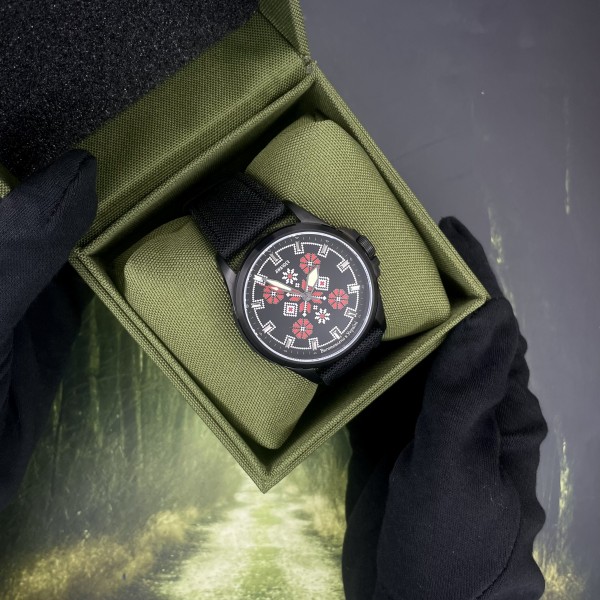 Awarder Embroidery Black-Red Black Battery 10ATM - 1202-0007-29 Awarder Embroidery Black-Red Black Battery 10ATM - 1202-0007-29