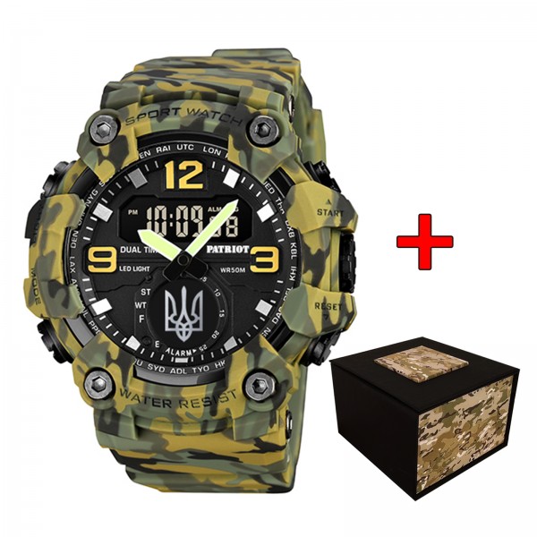 Patriot 003CMGRUASI Тризуб срібло Зелений камуфляж + Коробка. - 1201-0110-30