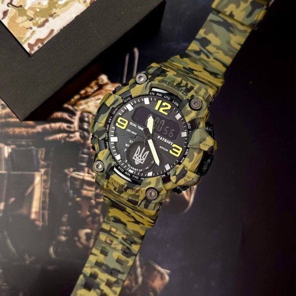 Patriot 003CMGRUASI Тризуб срібло Зелений камуфляж + Коробка. - 1201-0110-30