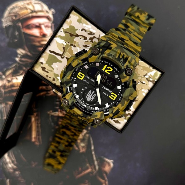 Patriot 003CMGRUASI Тризуб срібло Зелений камуфляж + Коробка. - 1201-0110-30