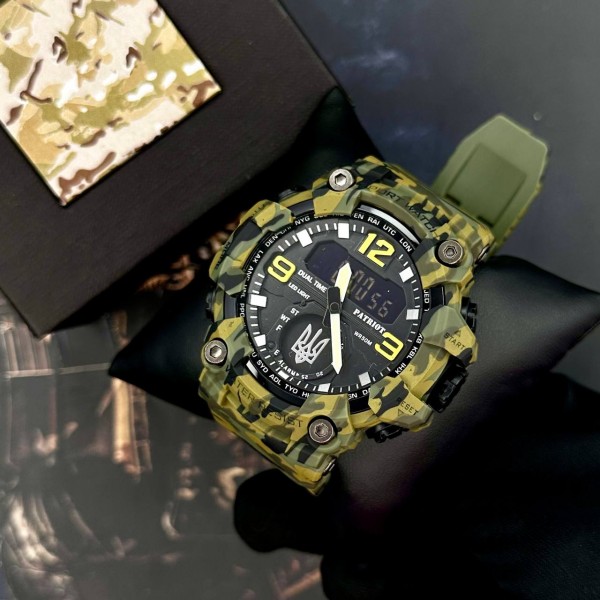 Patriot 003CMGRUASI Тризуб срібло Зелений камуфляж + Коробка. - 1201-0110-30