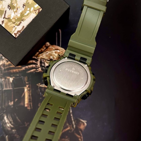 Patriot 003CMGRUASI Тризуб срібло Зелений камуфляж + Коробка. - 1201-0110-30