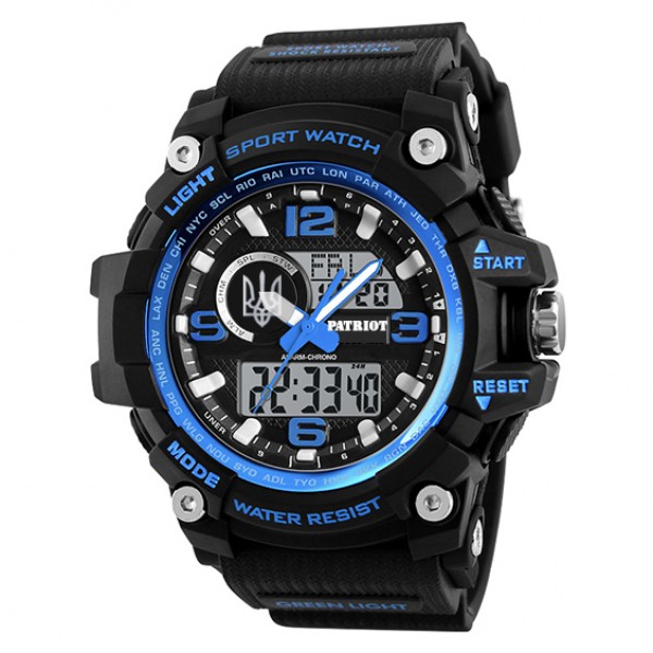 Patriot 012BUBKUASI Тризуб срібло Чорні з синім + Коробка - 1201-0187-30 Patriot 012BUBKUASI Тризуб срібло Чорні з синім + Коробка - 1201-0187-30