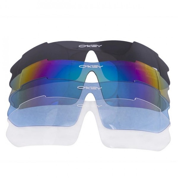Окуляри тактичні Oakley з 5-ма змінними лінзами з поляризацією та Лого в чохлі Чорні - 2592154