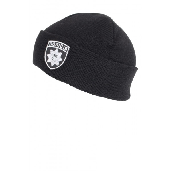 Шапка поліції шеврон чорна - 3430855