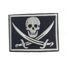 Шеврон Череп сабли Черный (размер 6×8 см)