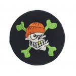 Шеврон Череп в шапке Черный (размер 9×9 см)