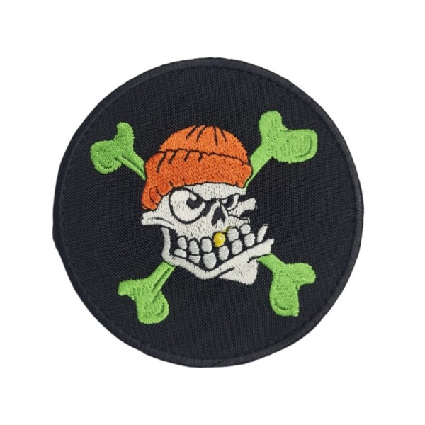 Шеврон Череп в шапке Черный (размер 9×9 см) - 3442543