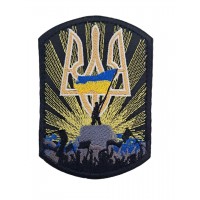 Шеврон Україна понад усе Чорний (розмір 8.5х12 см)