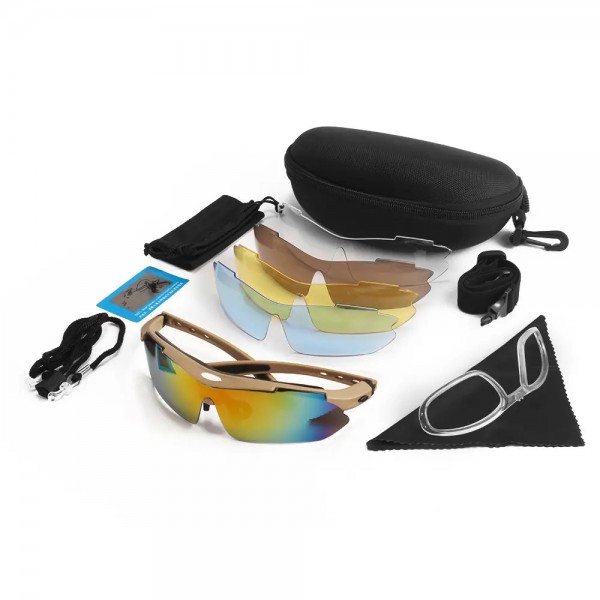Окуляри тактичні Oakley (5 лінз) з поляризацією Койот - 3576969 Окуляри тактичні Oakley (5 лінз) з поляризацією Койот - 3576969