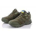 Ботинки зимние Bayota A9001-9 с мехом плащевка/искуственная кожа зеленые