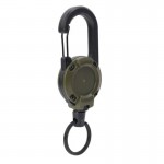 Карабін - ретрактор висувний (брелок) зі сталевим тросом Олива
