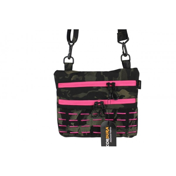 Тактична сумка через плече трапеція Milcore Чорний мультикам з рожевим - 3593043 Тактична сумка через плече трапеція Milcore Чорний мультикам з рожевим - 3593043