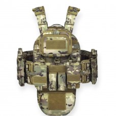  Плитоноска тактична штурмова YAKEDA на 9 підсумків + напашник зі швидким скиданням Cordura 1000D Мультикам